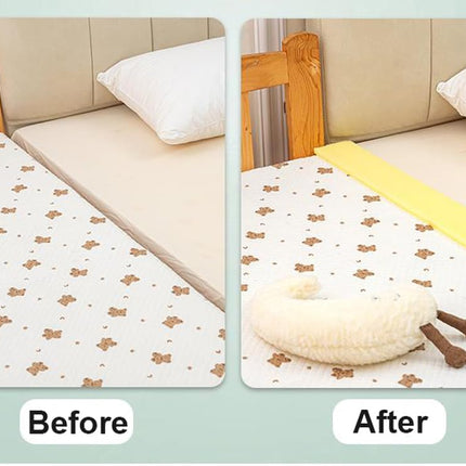 T-shaped high-density foam for filling 2-5 cm gaps between mattress and bed/mattress/wall, 200 cm long headboard pillow, rectangular bed gap filler (4 cm gap)
