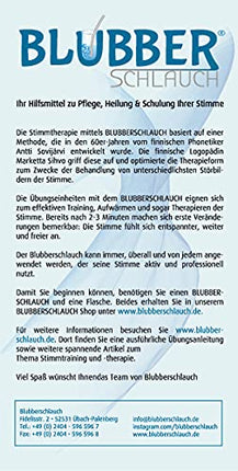 Bubble tube silicone tube for voice therapy - High-quality Lax Vox tube for voice training and vocal hygiene made of platinum-cured silicone (transparent, 1 tube)