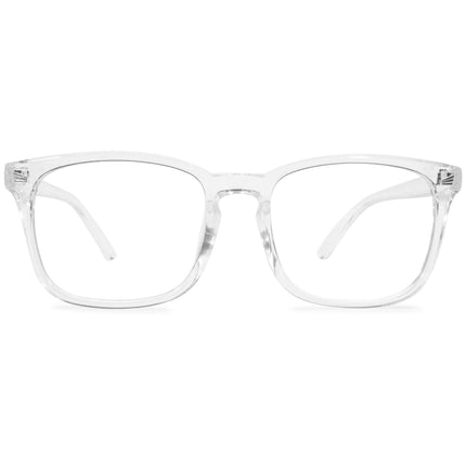 MAGIMODAC blue light filter reading glasses large women men computer glasses reading glasses visual aid glasses computer reading glasses with/without prescription (transparent, 0.00)