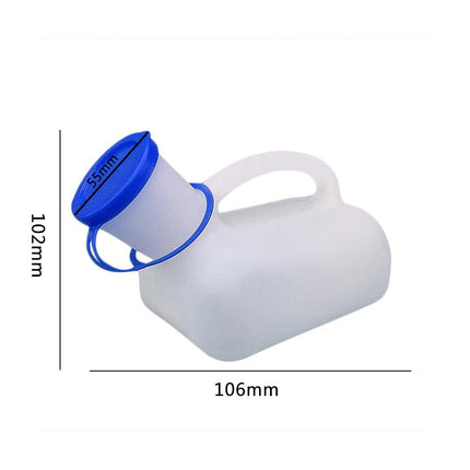 Urinal Bottle For Women And Men, 1000ML Portable Emergency Urinal Toilet with Carrying Handle Travel Camping On The Go Outdoor Car Travel Mobile Toilet For Men/Women/Children