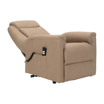 POLTRONE ITALIA Rebecca 2 Motors PERSONALIZED TV armchair with stand-up aid Medical device 2 wheels Micro spring seat Faux leather Camel