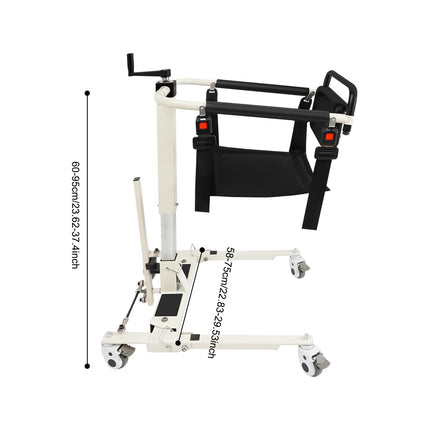 Patient lift transfer chair, patient lift for home and car, adjustable seat height 35-70cm, load capacity 120kg, suitable for people with a body width of less than 18.5 inches