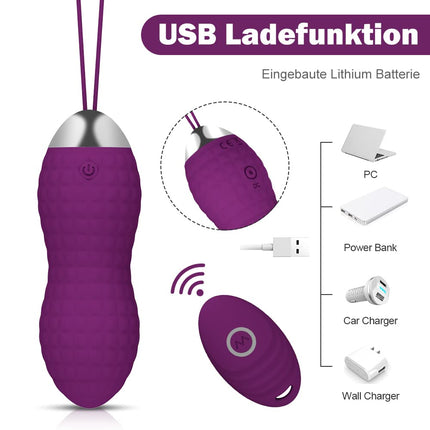 Love Balls Vibration, Allmay Waterproof Bullet Vibrators, G-spot and Clitoris Stimulation Sex Toy with Wireless Remote Control, 10 Vibration Modes for Women, Couples