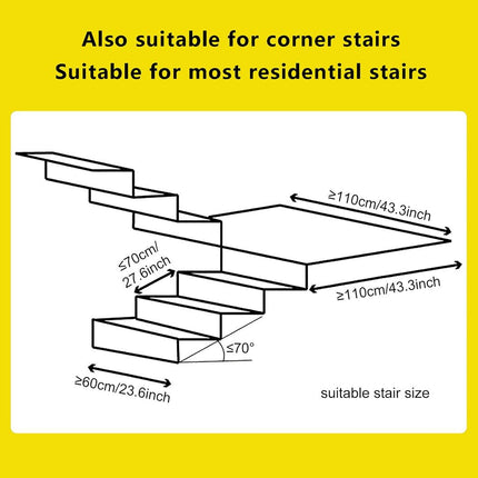 Electric Stairlift Chair, Stair Mobility Aid, Stairlift, Wheelchair Foldable Lightweight, Mobile Stairlift, Adjustable Evacuation Stair Chair Black