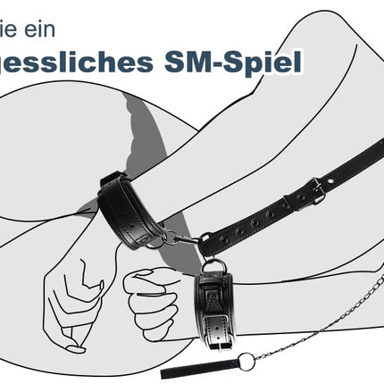 5 in 1 Bondage Restraints Sex Set, BDSM Toys with Collar Handcuffs Sex Bed, Blindfold, Bondage Set Restraints Women, Erotic BDSM Toys Hard, SM Sex Toys for Couples Extreme Sex