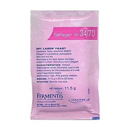 Brewer's Yeast - Saflager w 34/70 – Beer Yeast | Fermentis | Saflager | Safbrew | Safale | Lager Yeast | Homebrew | Brewing Yeast | Pilsner | Top-Fermenting Yeast | Dry Yeast