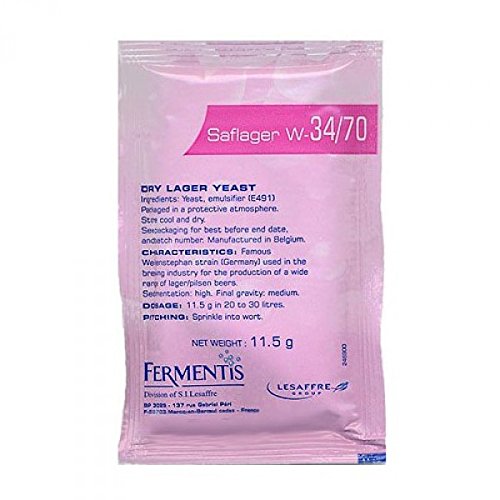 Brewer's Yeast - Saflager w 34/70 – Beer Yeast | Fermentis | Saflager | Safbrew | Safale | Lager Yeast | Homebrew | Brewing Yeast | Pilsner | Top-Fermenting Yeast | Dry Yeast