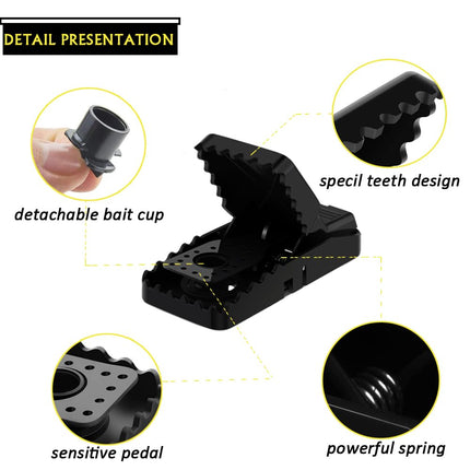 Mousetrap, set of 6 professional mousetrap snap trap rat trap, reusable mouse trap professional in home and garden