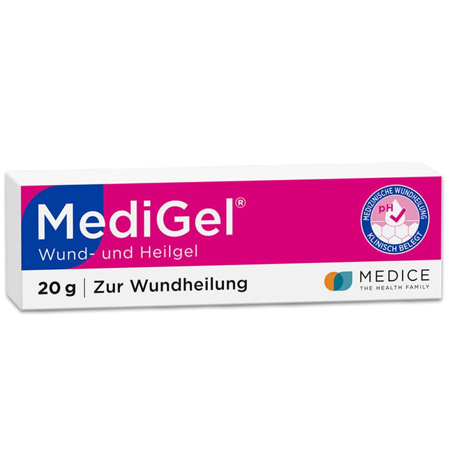 MediGel 20 g for wound healing - for acute wounds - reduces scarring - non-sticky - Hydroactive lipogel with zinc &amp; iron