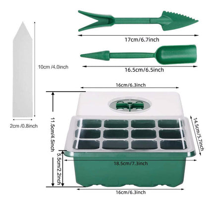 Indoor Greenhouse Propagator, 12 Pack 144 Cells Greenhouse Propagator Tray, Seedling Starter Tray Trays Greenhouse with Adjustable Dome Lids for Growing Plant Seeds Seedling Plant
