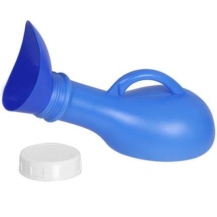Urinal Toilet Portable, Unisex Urinal Bottles 1L Leak-proof Urine Bottle with Screw Cap and Female Urine Attachment Travel Urine Container Wee Potty for Men and Women
