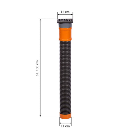 SpeedPlant rainwater infiltration shaft 110 mm x length 1 m - drainage pipe yard drain floor drain 15 x 11 cm - plastic patio rainwater infiltration box - drainage infiltration shaft leaf protection