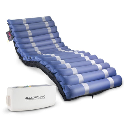 Mobiclinic® pro, Anti-decubitus mattress with air, 200x105x12, 8, Mobi 3 Plus, Alternating pressure mattress with compressor, Low noise, 105 cm wide, 17 air cells, For pressure ulcers grades I, II and III, Blue
