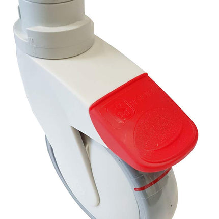 FabaCare Bonn toilet wheelchair, made in Germany, premium toilet chair, mobile toilet wheelchair, with bucket, up to 130 kg, grey-blue