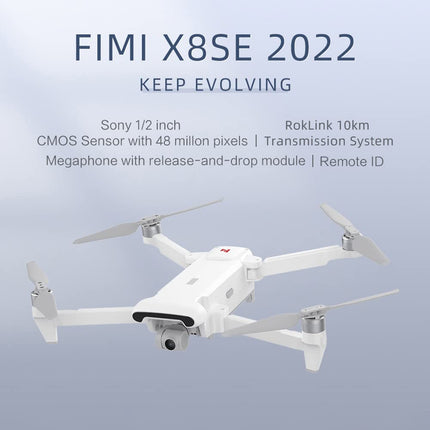 FIMI X8SE 2022 V2 Drone with 4K HD Camera, 10km Control Distance, Brushless 3-Axis Gimbal, 35 Minutes Flight Time, Level 8 Wind Resistance, Professional RC Quadcopter, 2 Batteries + MP