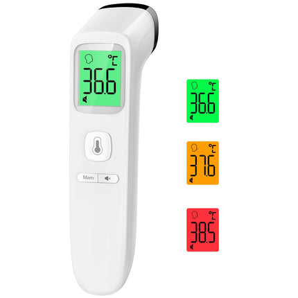 Fever Thermometer for Babies, Children, and Adults, Non-Contact Forehead Thermometer, Digital Infrared Thermometer with Instant Accurate Readings, Fever Alarm, LCD Display and 35 Memory Recalls (White)