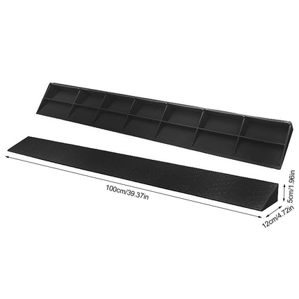 Door threshold ramp, wheelchair access ramp, wheelchair ramp, non-slip threshold ramp for doors, stairs, steps, sweeping robots, mobility scooters (black, 100 * 12 * 5cm)