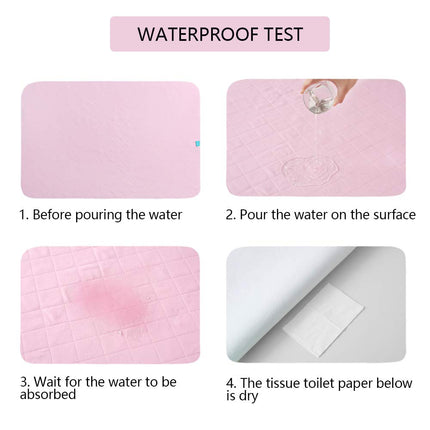 Beedsooth Set of 2 Waterproof Washable Incontinence Pads 70×90cm, Breathable Absorbent Fleece Softness Incontinence Pad for Children or Adults, Pink