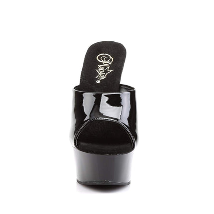 Pleaser Women's Delight-601 Platform, Transparent (Transparent (Blk Pat/Blk)), 42 EU