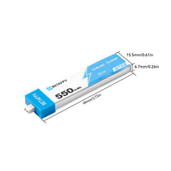 BETAFPV 4pcs BT2.0 550mAh 1S Battery 3.8V 40C/80C Lipo Battery with BT2.0 Connector Compatible for 75-85mm 1S FPV Racing Whoop Drone Quadcopters Like Meteor75 Pro FPV Drone