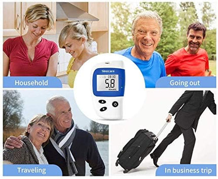 sinocare blood glucose meter, glucose meter with blood glucose test strips 50, pain-free &amp; fast, low sample volume - mg/dL (Safe-Accu2 blood glucose meter 50 set)