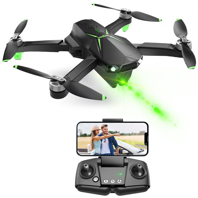 Loolinn | Drone with 4K camera as a gift for beginners - Under 250g, 50 minutes of flight time, two batteries, 4K photos, 2K videos, intelligent GPS return flight, C0 classification - GPS drone (gift idea)