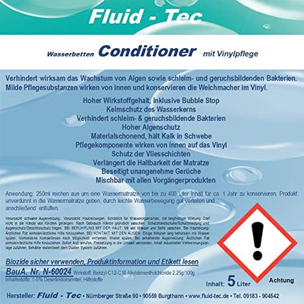 Fluid-Tec 1 x 5 liter canister waterbed conditioner waterbed care waterbed accessories for all waterbeds + drain tap - 7.60€/Ltr.