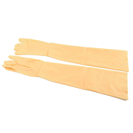 Rubberfashion long latex gloves - latex gloves long - heavy rubber - up to the upper arm for women and men pair skin color 0.8mm XL