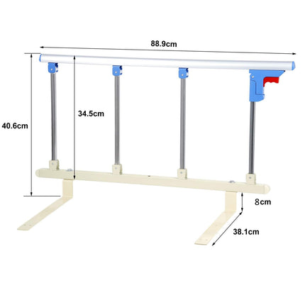 Signstek Bed Rail Foldable Portable Bed Safety Rail for Elderly, Adults Assist Handle Handicap Bed Railing Hospital Metal Handle Bumper