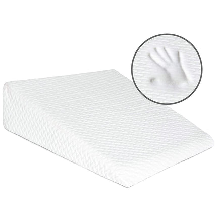 Milliard Wedge Pillow, Reading Pillow for Bed and Couch with Memory Foam, Comfortable and Firm Back Cushion, Mattress Wedge, Reflux Pillow - Washable Cover (White)