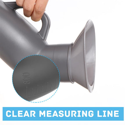 Urinal bottles for men Portable urinal 800ML emergency urinal bottle Reusable bed bottle Camping toilet urinal with lid for car, travel and on the go