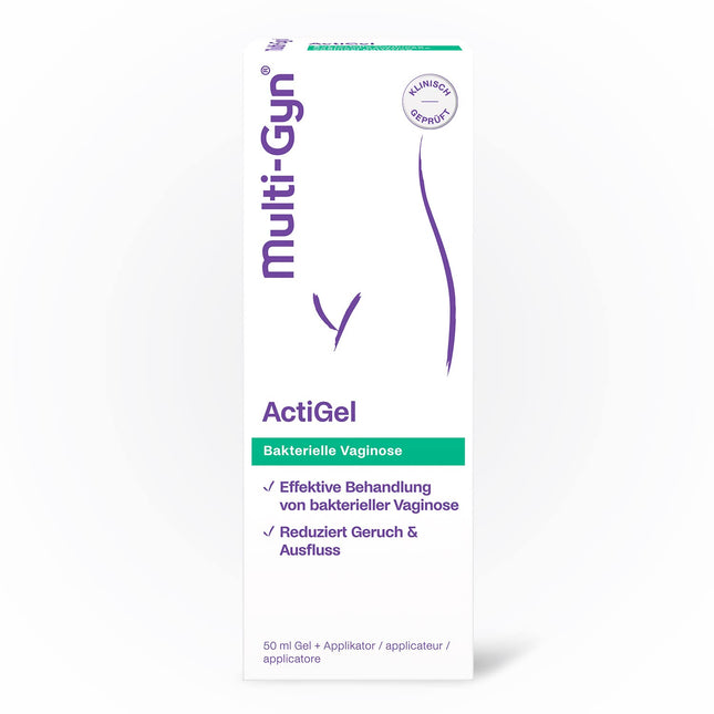 Multi-Gyn ActiGel - for the treatment and prevention of bacterial vaginosis. Tube with 50 ml gel for approximately 25 applications in the intimate area and in the vagina.