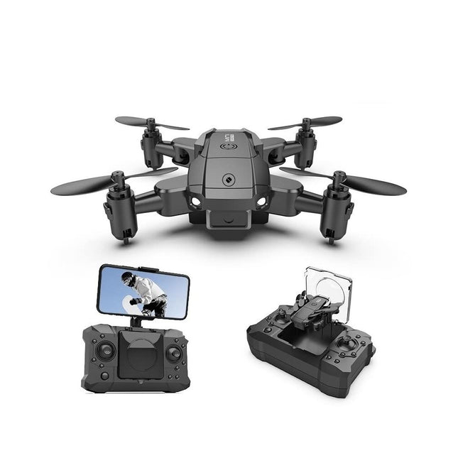 LUXWALLET SkyX Mini 480P Drone with Camera and Carrying Case, 10.8 km/h-150 meters Distance, Black
