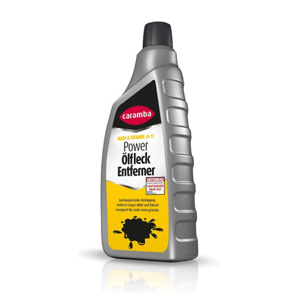 Caramba Power Oil Stain Remover, Removes oil stains on paving stones, concrete, textiles, and more, suitable for garage floors, gel texture, 1 l