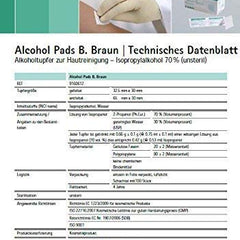 Alcohol Pads B. Braun alcohol swabs 10 x 100 pieces