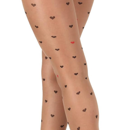 BANANALU Open Crotch Tights with Hearts 20 Denier Intimo 20 Fashion Daino/Nero XL