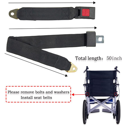 Elderly wheelchair safety belt for disabled patients - electric scooter, replacement strap accessory, adjustable up to 127 cm length, 3.8 cm width