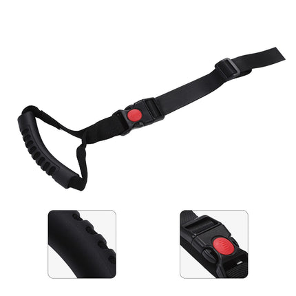 Car towing strap, multifunctional, robust, reinforced car grab handle
