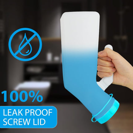 ACWOO Urinal Bottles for Men with Glow-in-the-Dark Lid, 1000ml Men's Bed Bottle Made of Thick Plastic with Screw Lid, Translucent Plastic Urinal Bottle for Travel, Emergency, Bed, Camping