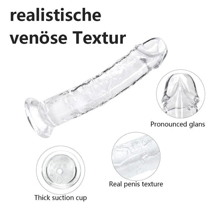 18cm Small Penis Dildo for Women, Soft Realistic Beginner Sex Toy Jelly Dildo with Suction Cup for Ladies Couples Adult Sex Toys &amp; Games