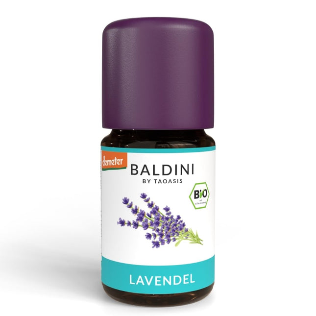 Baldini Organic Lavender Oil 5ml - 100% Pure Essential Oil - Food Grade - Vegan - for Food, Drinks &amp; Aroma Diffusers - from Italy