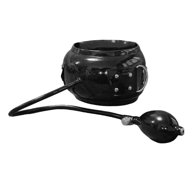 GREEFEI Latex Rubber Inflatable Choker Back Zipper,Latex Cosplay Collar Costume Choker XXXL