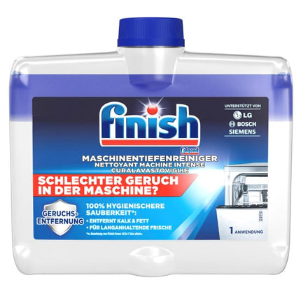 Finish Deep Dishwasher Cleaner – Liquid dishwasher cleaner against limescale and grease for a clean dishwasher – 1 x 250 ml machine cleaner