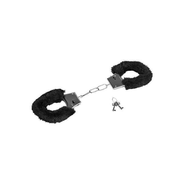 EIS metal handcuffs with key, bondage handcuffs with black plush, handcuffs for bondage sex toys for couples