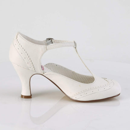 Pleaser Women's Flapper 26 T-Bar - White (Wht Pu) - 40 EU (7 UK)
