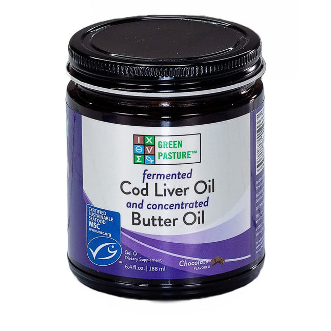 Green Pasture Fermented Cod Liver Oil and Concentrated Butter Oil, 180 ml (Chocolate)