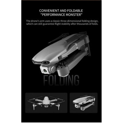 LUXWALLET Nocchi Pro 4D 4K 5 GHz WiFi Drone with Camera, GPS and Carrying Case, 30 km/h-500 meters Distance, Silver