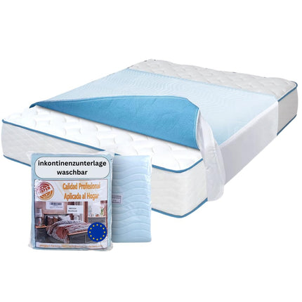 PimPam Factory – (Pack of 2) Washable Incontinence Pad with Wings – Made in EU – Waterproof Mattress Topper – 90 x 85 cm – Extremely Absorbent – ​​Washable Incontinence – Bed Pads