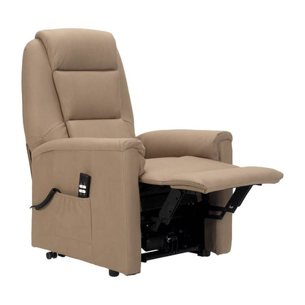POLTRONE ITALIA Rebecca 2 Motors PERSONALIZED TV armchair with stand-up aid Medical device 2 wheels Micro spring seat Faux leather Camel