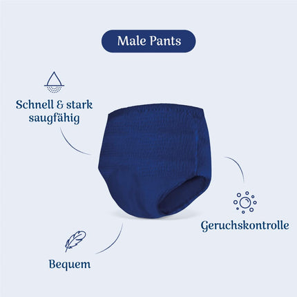 Amazon Basic Care Men's Pants Plus Large – 4 Packs of 7 (28 Pants), Blue